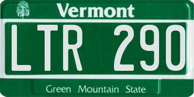 VT license plate LTR290