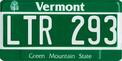 VT license plate LTR293