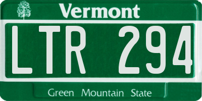VT license plate LTR294