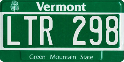 VT license plate LTR298