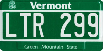 VT license plate LTR299