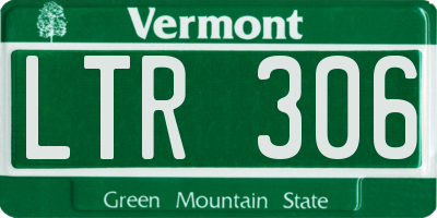 VT license plate LTR306