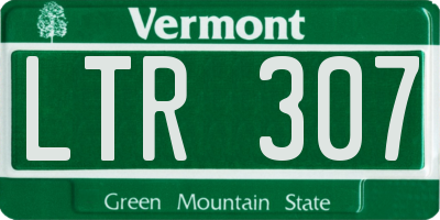 VT license plate LTR307