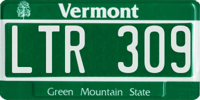 VT license plate LTR309