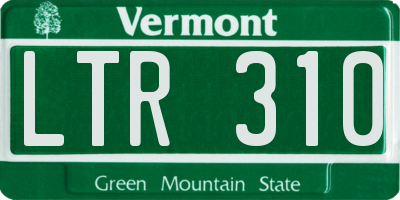 VT license plate LTR310