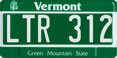 VT license plate LTR312