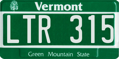 VT license plate LTR315