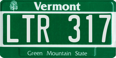 VT license plate LTR317