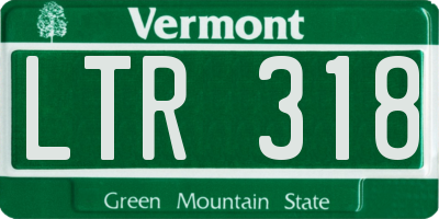 VT license plate LTR318