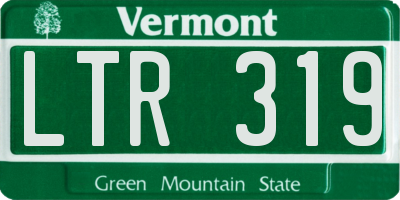VT license plate LTR319