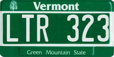 VT license plate LTR323