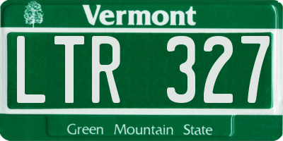 VT license plate LTR327