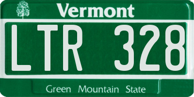 VT license plate LTR328