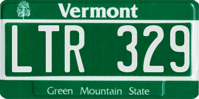 VT license plate LTR329