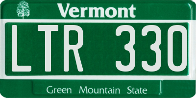 VT license plate LTR330