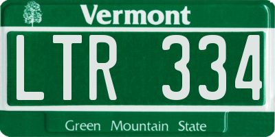 VT license plate LTR334