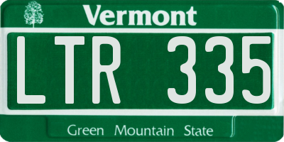 VT license plate LTR335