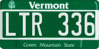 VT license plate LTR336