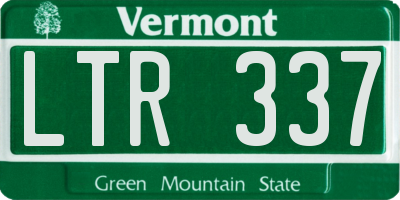 VT license plate LTR337