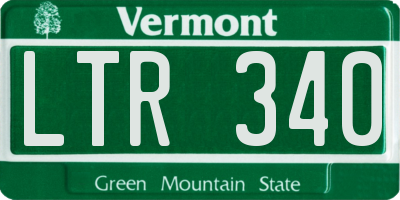 VT license plate LTR340