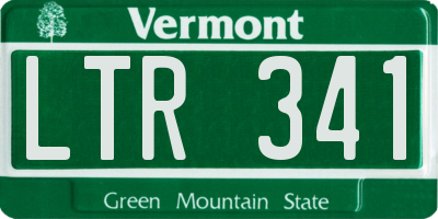 VT license plate LTR341