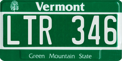VT license plate LTR346