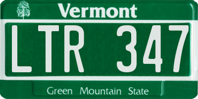 VT license plate LTR347