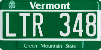 VT license plate LTR348