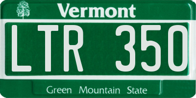 VT license plate LTR350
