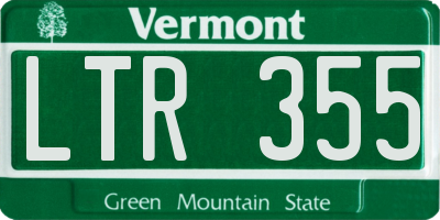 VT license plate LTR355