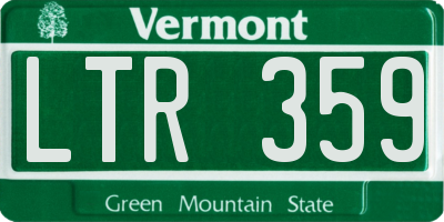 VT license plate LTR359