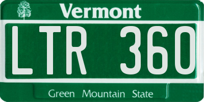 VT license plate LTR360