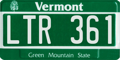 VT license plate LTR361