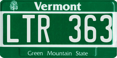 VT license plate LTR363