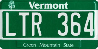 VT license plate LTR364