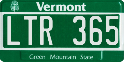 VT license plate LTR365