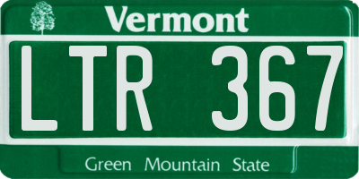 VT license plate LTR367