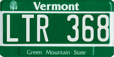 VT license plate LTR368