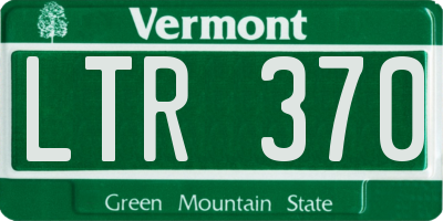 VT license plate LTR370