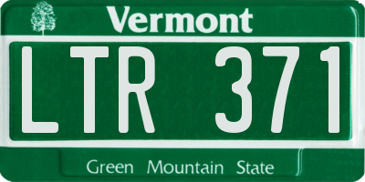 VT license plate LTR371
