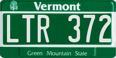 VT license plate LTR372