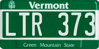 VT license plate LTR373