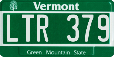VT license plate LTR379
