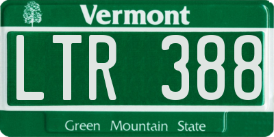VT license plate LTR388