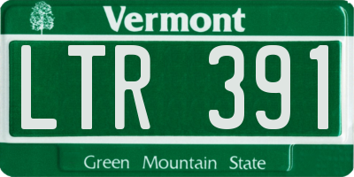 VT license plate LTR391