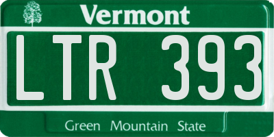VT license plate LTR393