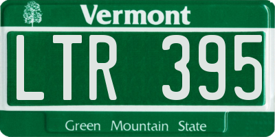 VT license plate LTR395