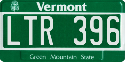 VT license plate LTR396