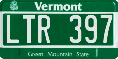 VT license plate LTR397