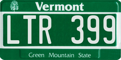 VT license plate LTR399